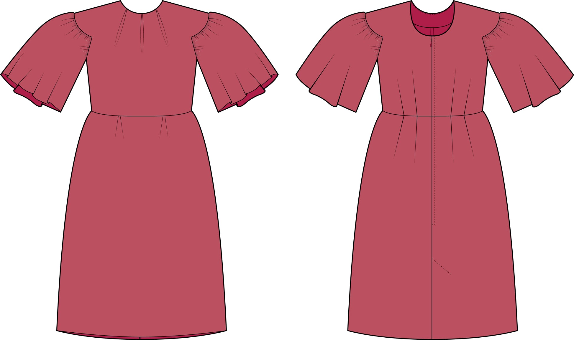 London Reign PDF Sewing pattern line drawing front and back view